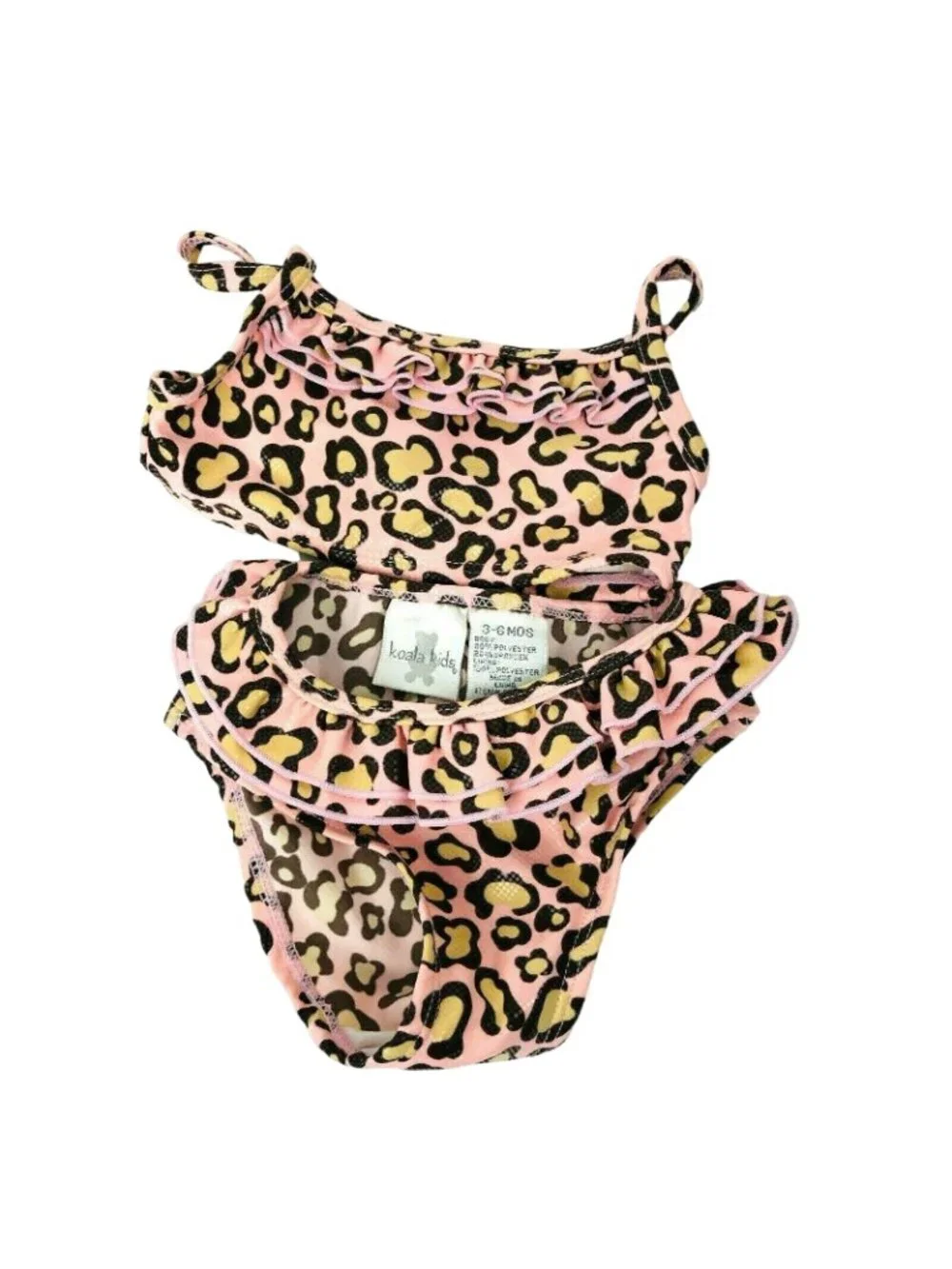 Koala Kids Bikini Baby Girl 3-6 mos Bathingsuit Pink Leopard Swimsuit NWT 2 Piec
